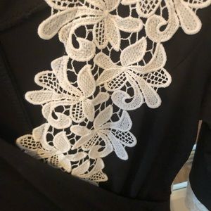 Black and white lace dress